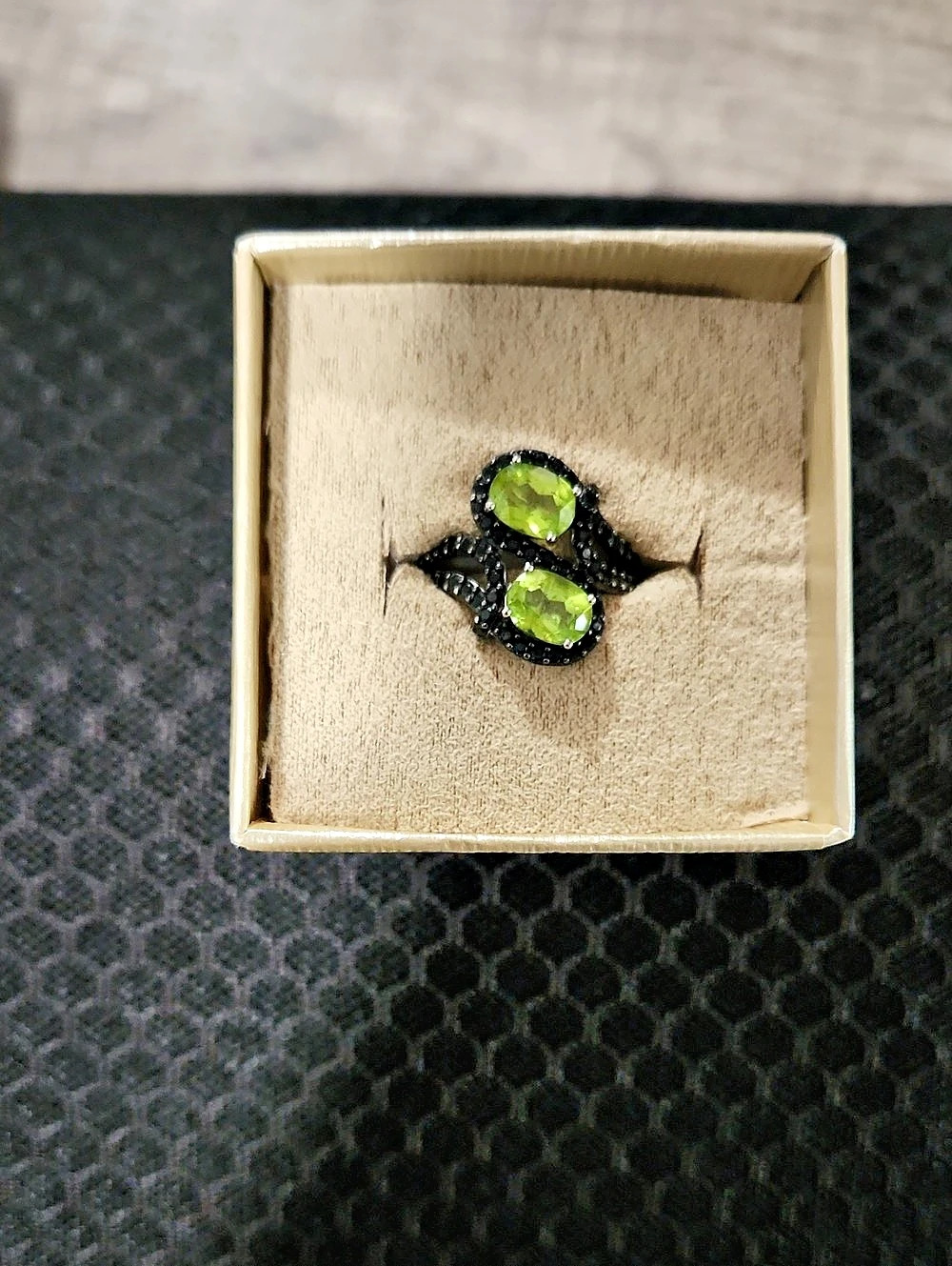Green & Black Statement Ring